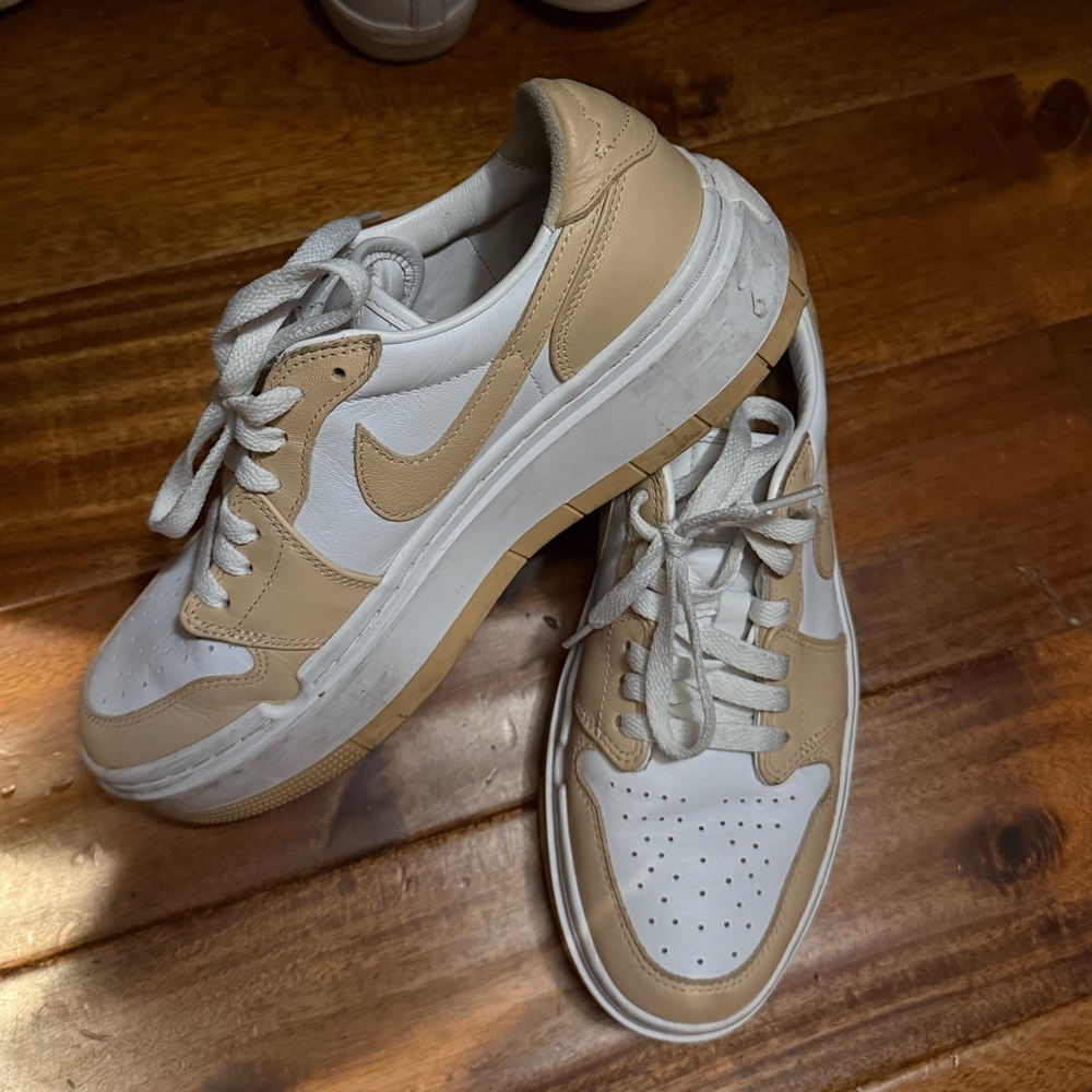 Air Jordan 1 Elevate 'Harvest Moon' Women's Tan White Sneaker platform - Picture 2 of 4